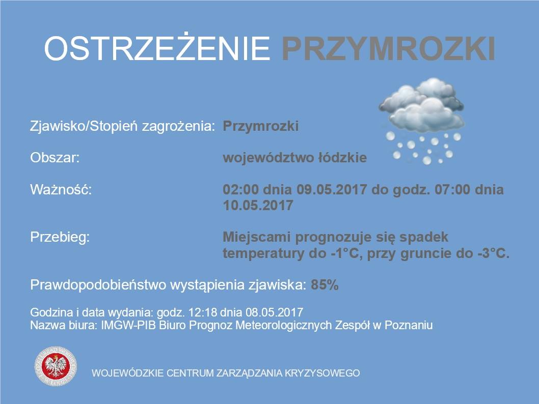 Nazwa biura: IMGW-PIB Biuro Prognoz Meteorologicznych Oddział w Poznaniu
 OSTRZE...