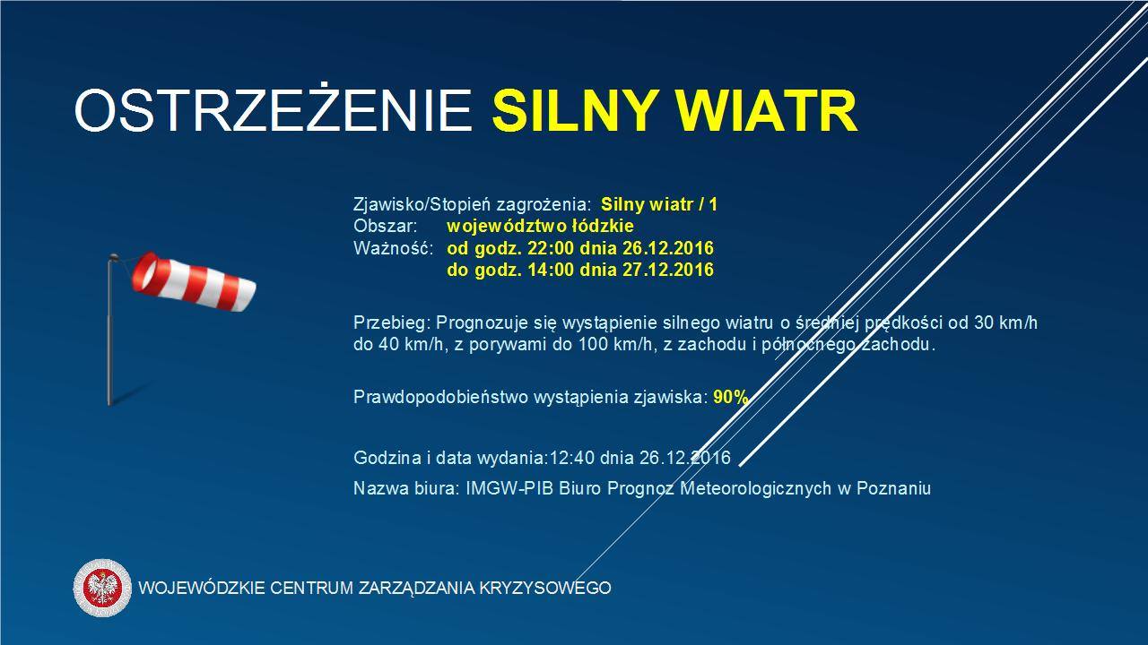 Nazwa biura: IMGW-PIB Biuro Prognoz Meteorologicznych Zespół w Poznaniu
 OSTRZEŻ...
