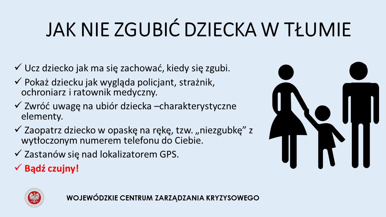 Drodzy Rodzice!
 Rozpoczyna się sezon imprez masowych. Zadbajcie o bezpieczeństw...