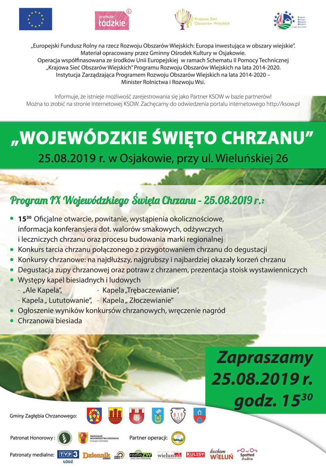 IX Wojewódzkie Święto Chrzanu - 25.08.2019 r.!!!
