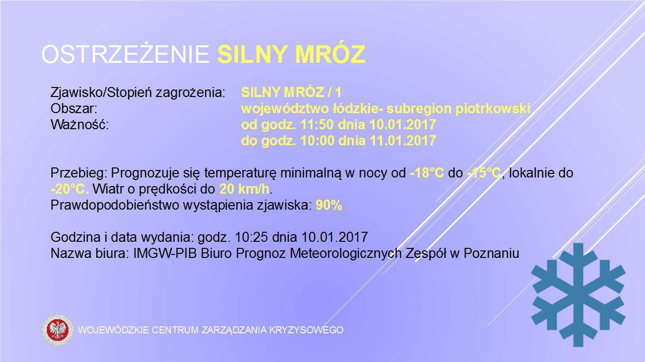 Nazwa biura: IMGW-PIB Biuro Prognoz Meteorologicznych Zespół w Poznaniu
 Zjawisk...