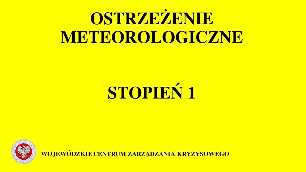 OSTRZEŻENIE METEOROLOGICZNE
 Zjawisko/stopień zagrożenia: Silny wiatr/1
 Obszar:...