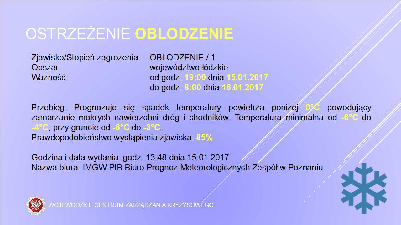 Ostrzeżenie nr 7
 Nazwa biura: IMGW-PIB Biuro Prognoz Meteorologicznych Zespół w...