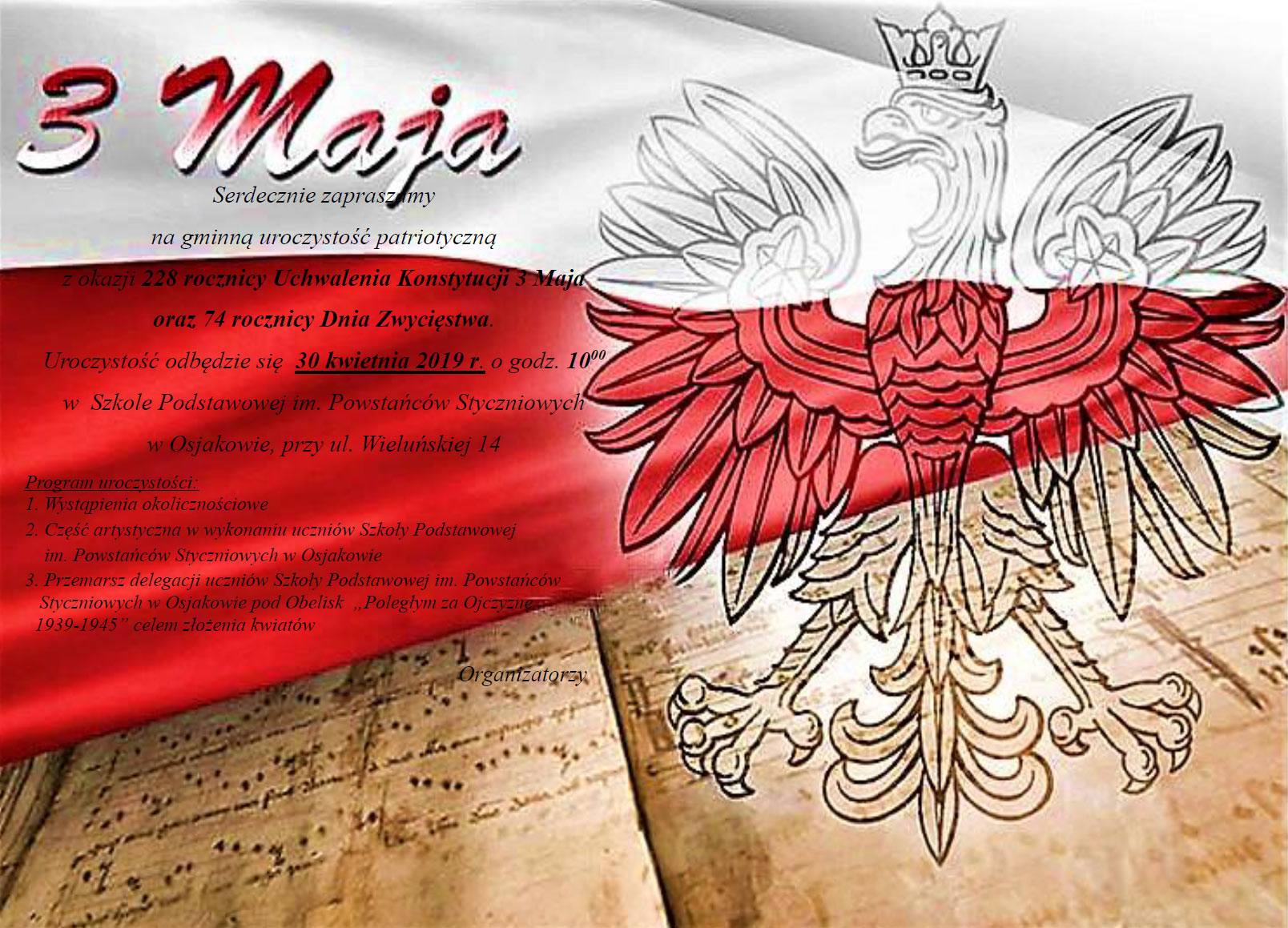 Uroczystość z okazji uchwalenia konstytucji 3 maja i Dnia Zwycięstwa