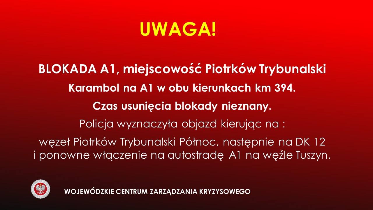 Uwaga! Karambol na A1, m. Piotrków Trybunalski
#DZIENNIKLODZKI