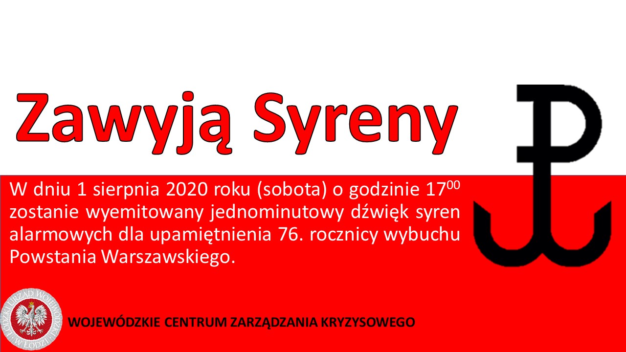1 sierpnia o godz. 17:00 dla upamiętnienia rocznicy powstania warszawskiego włąc...