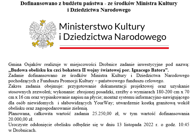 Zrzut ekranu 2023 01 26 123657 - Odsłonięcie obelisku w Drobnicach