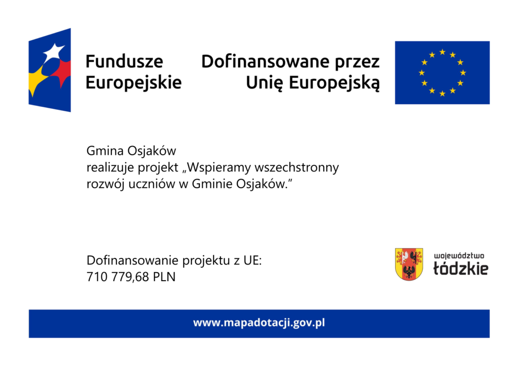 FE plakat A3 programy regionalne woj. lodzkie 1024x724 - Gmina Osjaków realizuje projekt pn.„Wspieramy wszechstronny rozwój uczniów w Gminie Osjaków.”