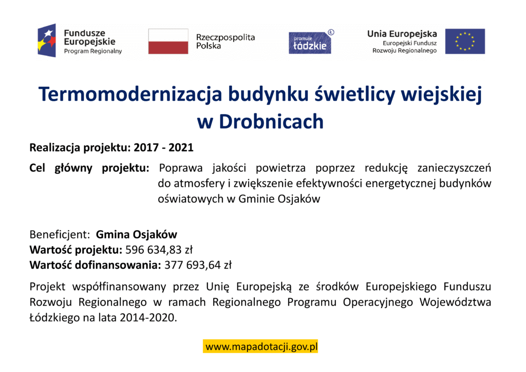 1Swietlica w Drobnicach tresc ogloszenia 1024x724 - Termomodernizacja budynku świetlicy wiejskiej w Drobnicach